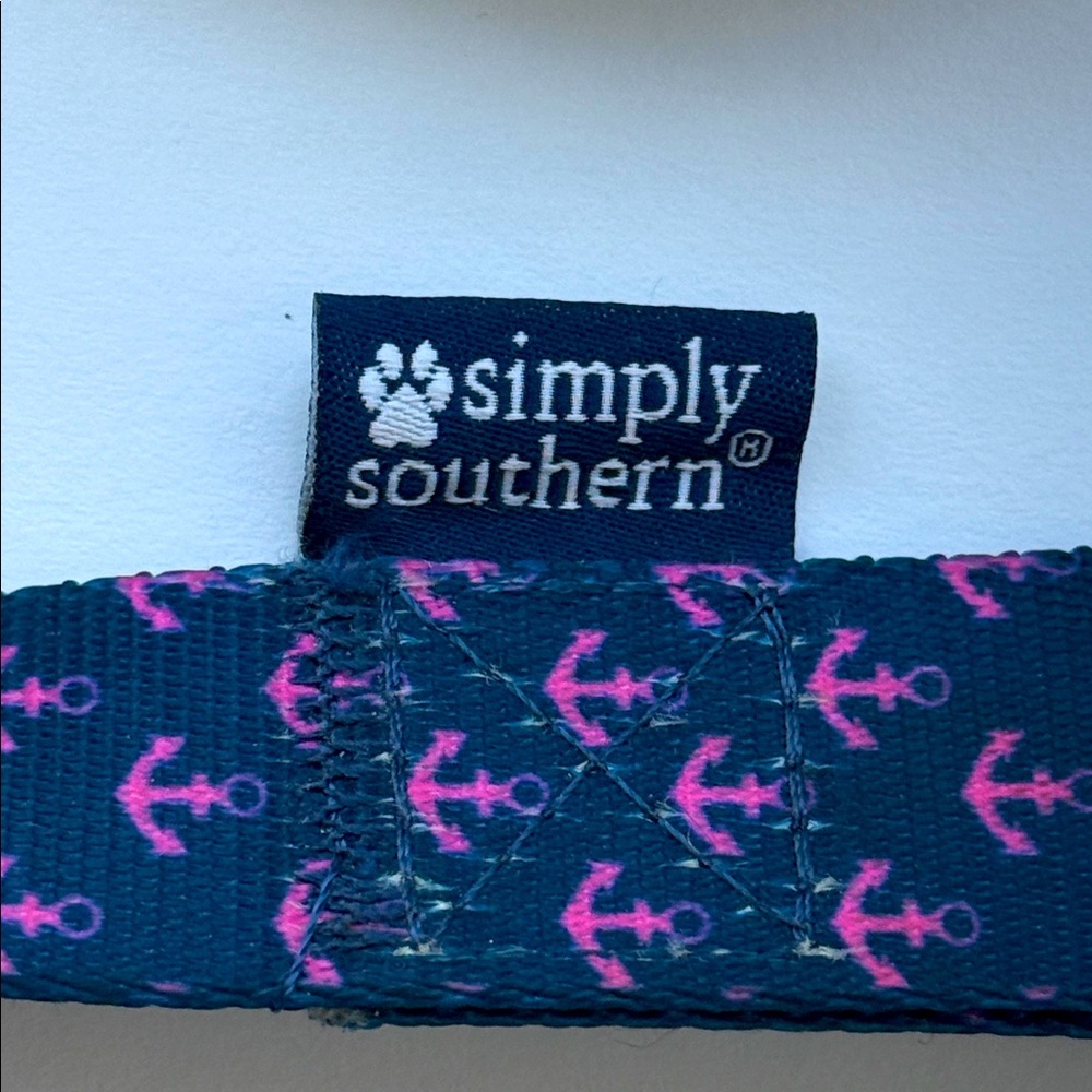 NWOT Simply Southern Blue with Pink Anchors ⚓️Nautical Themed 5’ Nylon Dog Leash
